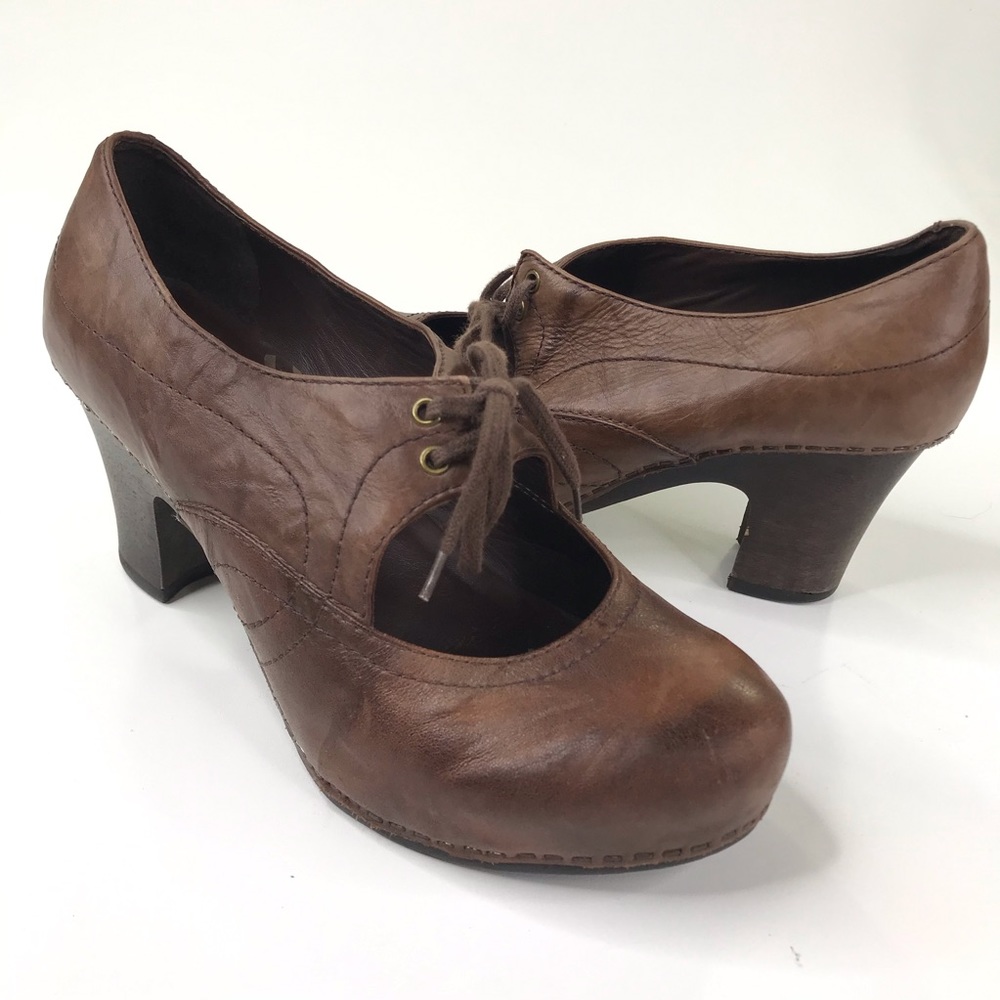 Dansko Rory Leather Mary Jane Heel Clogs size 39